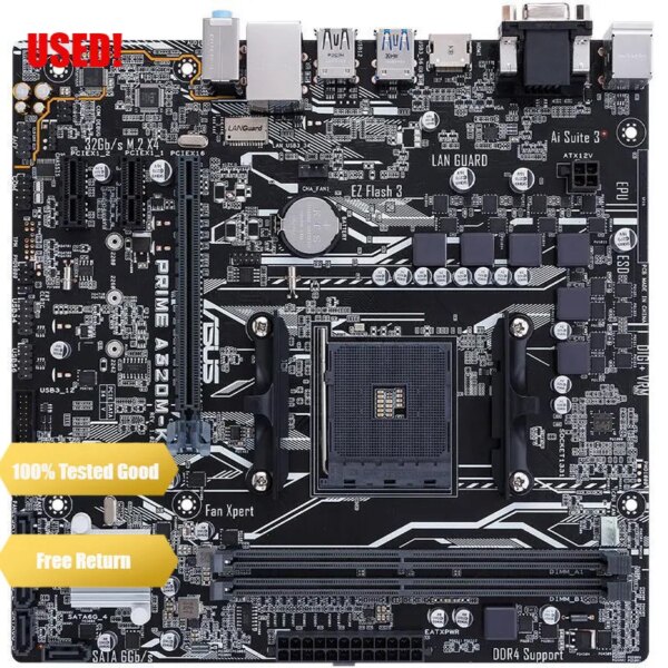 ASUS PRIME A320M-K Motherboard Sockel AM4 DDR4 USB3.0 SATA3 HDMI VGA 32GB B320 Desktop-Motherboard