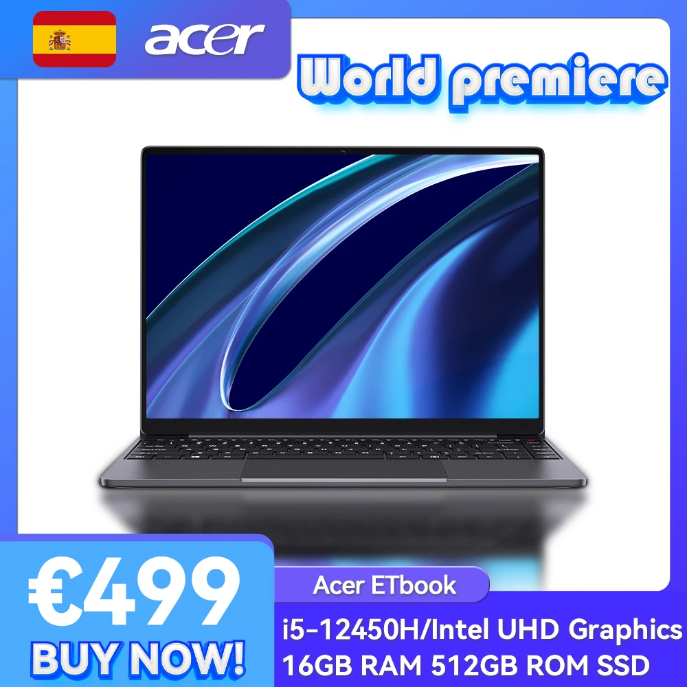 Acer gadget etbook laptop intel i5-12450H 14 zoll 2160*1440 fhd bildschirm 16gb lpddr4 512gb ssd