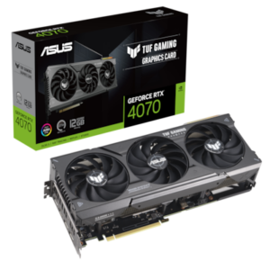 Chipsatz: NVIDIA GeForce RTX 4070 / Speicher; 12 GB GDDR6X / Chiptakt: 1920 MHz / Boost: 2505 MHz / Stromanschluss: 1x 16-Pin (12VHPWR) / Leistungsaufnahme: 200 Watt