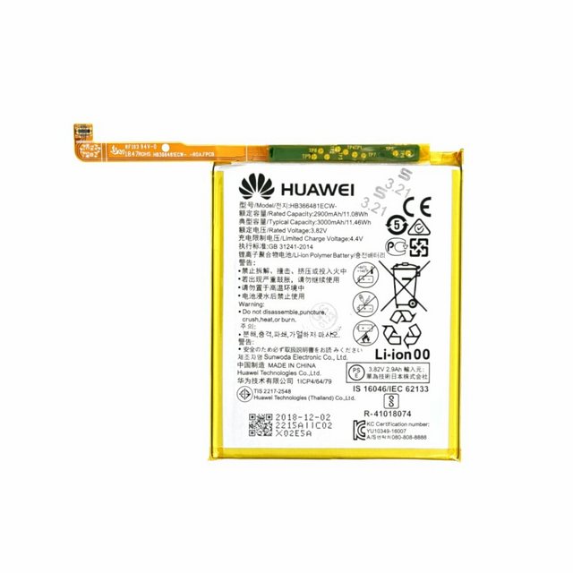 Akku Li-Ion-Polymer HB366481ECW 3000mAh für Huawei P20 Lite Dual Sim (ANE-L21)Kompatible Modelle: Honor 8 (FRD-L09)