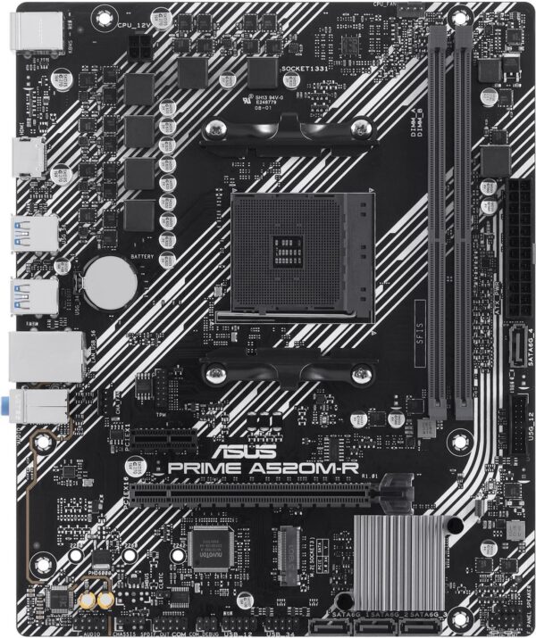 ASUS PRIME A520M-R - Motherboard - micro ATX - Socket AM4 - AMD A520 Chipsatz - USB 3.2 Gen 1 - Gigabit LAN - Onboard-Grafik (CPU erforderlich) - HD Audio (8-Kanal) (90MB1H60-M0EAY0)