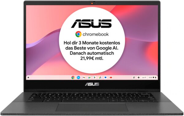 Asus Chromebook »CM1402CM2A-EK0135«, 35,6 cm, / 14 Zoll, MediaTek, Kompanio, Mali-G52 MC2, 128 GB SSD, ChromeOS, Clamshell Laptop with Full HD Panel