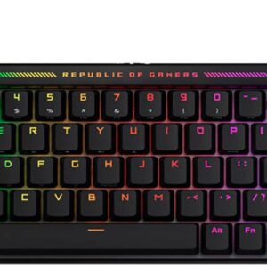 Kompaktes Design: 65%ige Tastatur in einem 60%igen Rahmen integriert meisterhaft die Pfeil- und Navigationstasten. ROG NX Mechanische Switches Geschmierter Schaft und Gehäuse für sanftere Klicks bzw. zur Eliminierung von Prellgeräuschen