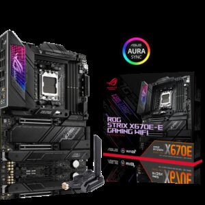 Das ROG Strix X670E-E Gaming WiFi steht an der Spitze der Serie und bietet eine robuste Stromversorgung und exklusive ROG-Übertaktungstools