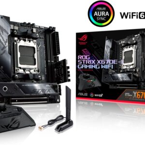 Das ROG Strix X670E-I Gaming WiFi packt die neueste Technologie in das winzige Mini-ITX-Gehäuse und bietet mit dem ROG Hive alle wichtigen Bedienelemente und Ein- und Ausgänge in Reichweite. Auf der Mainboard-Ebene sorgen PCIe 5.0-Steckplätze für Grafik und Speicher neben Dual-Channel-DDR5 für große Bandbreite bei Spielen und CPU-intensiven Workloads. Die starke Stromversorgung und die vertikal gestapelten Kühlkörper sorgen für eine optimale Wärmeabfuhr und bilden die Grundlage für die exklusiven ROG-Übertaktungstools