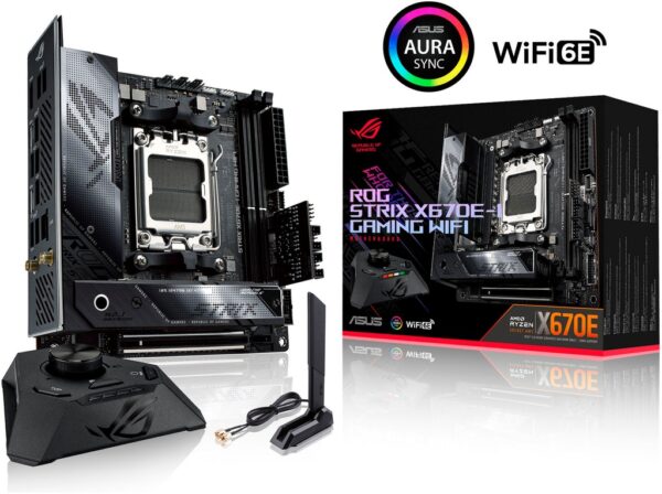 Das ROG Strix X670E-I Gaming WiFi packt die neueste Technologie in das winzige Mini-ITX-Gehäuse und bietet mit dem ROG Hive alle wichtigen Bedienelemente und Ein- und Ausgänge in Reichweite. Auf der Mainboard-Ebene sorgen PCIe 5.0-Steckplätze für Grafik und Speicher neben Dual-Channel-DDR5 für große Bandbreite bei Spielen und CPU-intensiven Workloads. Die starke Stromversorgung und die vertikal gestapelten Kühlkörper sorgen für eine optimale Wärmeabfuhr und bilden die Grundlage für die exklusiven ROG-Übertaktungstools