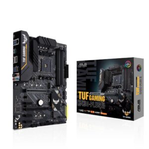 Das TUF Gaming B450-PLUS II konzentriert sich auf die wichtigsten Elemente der neuesten AMD-Plattform und kombiniert sie mit Gaming-freundlichen Funktionen und bewährter Langlebigkeit. Entwickelt mit Komponenten in Militärqualität