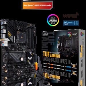 Das TUF GAMING B550-PLUS WIFI II vereint die wesentlichen Elemente der neuesten AMD-Plattform mit spieletauglichen Funktionen und bewährter Haltbarkeit. Mit militärtauglichen Komponenten