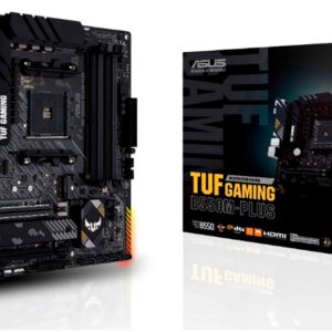 TUF Gaming B550M-Plus vereint die wesentlichen Elemente der neuesten AMD-Plattform und kombiniert sie mit spielbereiten Funktionen und bewährter Haltbarkeit. Dieses Motherboard wurde mit Komponenten in Militärqualität