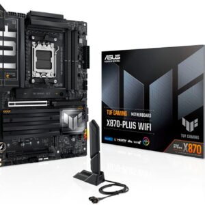 ASUS TUF GAMING X870-PLUS WIFI vereint alle wesentlichen Elemente der neuesten AMD Ryzen™-Prozessoren und kombiniert sie mit spielbereiten Funktionen und bewährter Haltbarkeit. Ausgestattet mit Komponenten in Militärqualität