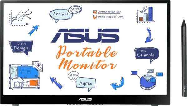 Der ASUS ZenScreen Ink MB14AHD ist ein tragbarer 14-Zoll-IPS-FHD-Monitor mit 10-Punkt-Touch-Funktionalität und ASUS Pen (SA201H)*