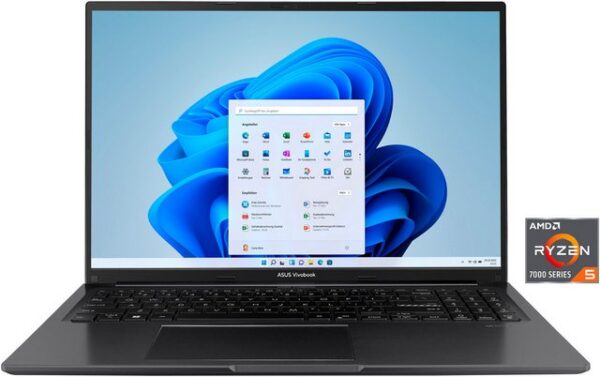 Handliches Notebook mit schlauem Betriebssystem Von der Marke Asus stammt das Notebook Vivobook 16 M1605YA-MB606W 16GB RAM. Windows 11 Home ist vorinstalliert und so steht deiner Produktivität von Beginn an nichts im Weg. In der Frontseite ist eine Kamera eingebaut