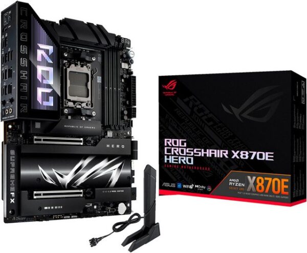 Das KI-PC-fähige ROG Crosshair X870E Hero bietet eine unnachgiebige Stromversorgung