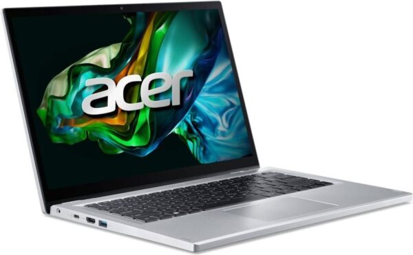 Acer Aspire 3 Spin 14 A3SP14-31PT - Flip-Design - Intel Core i3 N305 - Win 11 Home in S mode - UHD Graphics - 4 GB RAM - 128 GB SSD 3D Triple-Level Cell (TLC) - 35.6 cm (14) IPS Touchscreen 1920 x 1200 - Wi-Fi 6 - Reines Silber - kbd: Deutsch (NX.KENEG.008)