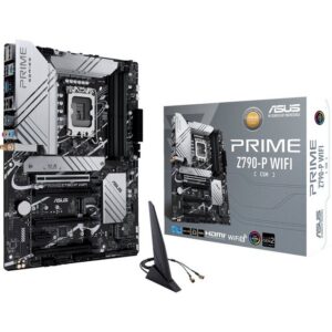 Das ASUS PRIME Z790-P WIFI Mainboard basiert auf dem Intel®-Z790-Chipsatz und unterstützt Intel®-Prozessoren für den Sockel 1700. Es verfügt über vier DDR5-DIMM-Slots im Dual-Channel-Betrieb für bis zu 192 GB Arbeitsspeicher. Zur weiteren Ausstattung des ASUS PRIME Z790-P WIFI gehören ein PCIe-5.0-x16-Slot