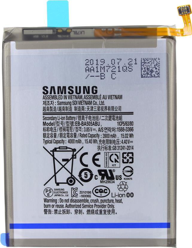 Samsung - EB-BA505ABE Akku - Samsung A505F Galaxy A50 (2019) - 3900mAh - Li-ion Akku - Battery (GH82-19269A)