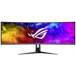 Der 49-Zoll Curved ROG Swift OLED PG49WCD Gaming-Monitor verfügt über ein Super-Ultrawide (5120 x 1440) QD-OLED-Panel mit einer Bildwiederholfrequenz von 144 Hz und einer Reaktionszeit von 0