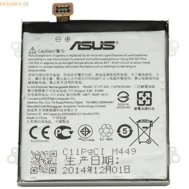 Originalakku von Asus; zur Verwendung für Asus 0B200-00850000; es handelt sich um einen Li-Pol-Akku; die Spannung beträgt 3