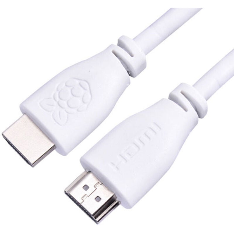 Überblick Weißes Kabel mit 2.00 m Länge Vernickelte Stecker Liefert Auflösungen bis zu 4K @ 60 Hz RoHS-konform Beschreibung Dieses offizielle HDMI-Kabel ist für die Verwendung mit dem Raspberry Pi 3B Board