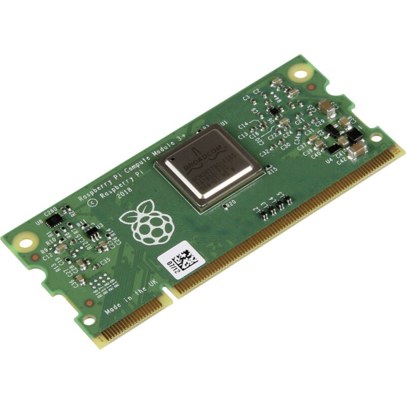 Überblick 32GB eMMC Flash-Speicher Beschreibung Mit dem Compute Module 3+ können Sie die Funktionalität von Raspberry Pi in Ihr Industriedesign integrieren. Das Compute Module 3+ baut auf der Veröffentlichung des Pi 3+ auf