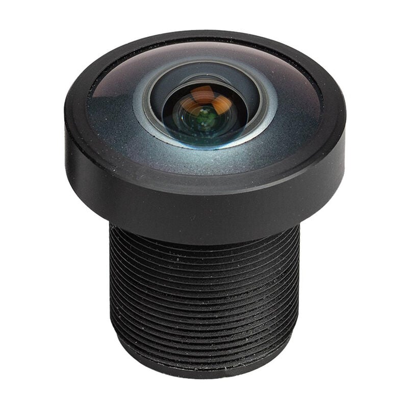 Überblick Brennweite: 2.7mm Auflösung 12 Megapixel Blickwinkel: ca. 185° Mount: M12 Material: Aluminium (schwarz eloxiert) + 9G Beschreibung Dieses Weitwinkelobjektiv mit 2