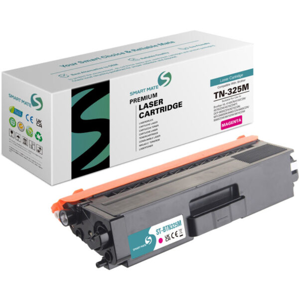 SmartMate wiederaufbereitete Laser Toner Patrone für Brother TN-325M MagentaDie SmartMate wiederaufbereitete Laser Toner Patrone für Brother TN-325M magenta wurde remanufactured