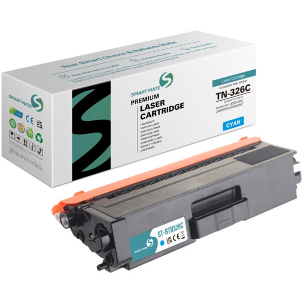 SmartMate wiederaufbereitete Laser Toner Patrone für Brother TN-326C Cyan Die SmartMate wiederaufbereitete Laser Toner Patrone für Brother TN-326C cyan wurde remanufactured