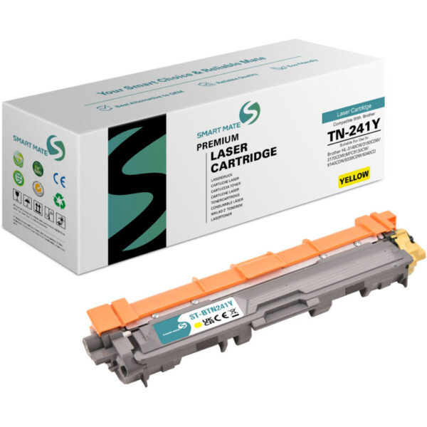 SmartMate wiederaufbereiteter Toner für Brother TN -241y - Gelb Seitenausbeute: 1.400 Seiten Farbe: Gelb Kompatibilität: Brother DCP-9015CDW • 9020CDW • HL-3140CW • 3150CDW • 3170CDW • MFC-9140CDN • 9330CDW • 9340CDW Verbessern Sie Ihre Druckerfahrung mit der überholten gelben Tonerpatronen in SmartMate . Diese Patronen werden akribisch wieder hergestellt