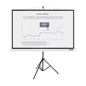 Die mobile Stativ-Projektionswand ideal für unterwegs!Mit der acer Stativ-Leinwand lassen sich unkompliziert und schnell Präsentationen für Business